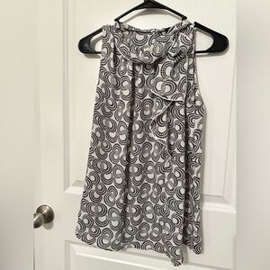 Ann Taylor Monochrome Geometric Sleeveless Blouse